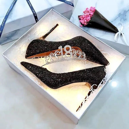 Chaussures de mariage en cristal